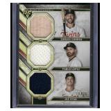 Minnesota Twins Triple Relic /25 - Carlos Correa, Pablo Lopez, Joe Ryan 2024 Topps Triple Threads Relic Combo Card #RCC-CLR
