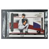 RARE Randy Johnson /25 Tri-Color Game-Worn Jersey Relic 2003 Playoff Piece of the Game #POG-76 Numbered 22/25 Baseball Card