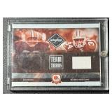 Jim Brown / Reuben Droughns Game-Work Relic /100 2006 Donruss Playoff Leaf Limited Team Threads #TTC-8 Football Card