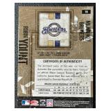 Robin Yount /100 Game-Used Bat Relic 2004 Leather and Lumber Donruss #78 Baseball Card Numbered 068/100