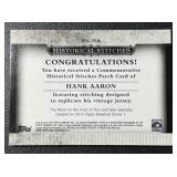Hank Aaron History Stitched 2012 Topps Commemorative Patch Card #HS-HA Baseball Card