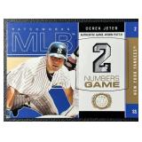 Derek Jeter Game-Worn Tri-Color Patch /300 2003 Fleer Numbers Game #DJ-NM Numbered 202/300 Baseball Card