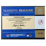 Derek Jeter Game-Worn Tri-Color Patch /300 2003 Fleer Numbers Game #DJ-NM Numbered 202/300 Baseball Card