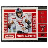 Patrick Mahomes RC 2017 Contenders Draft Picks #15 Rookie Football Card