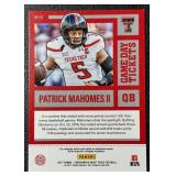 Patrick Mahomes RC 2017 Contenders Draft Picks #15 Rookie Football Card