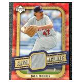 Jack Morris Hame-Used Jersey 2005 Upper Deck Classic Materials #MA-JM Minnesota Twins Baseball Card