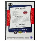 Jack Morris Hame-Used Jersey 2005 Upper Deck Classic Materials #MA-JM Minnesota Twins Baseball Card