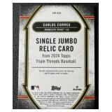 Carlos Correa /27 Jumbo Relic 2024 Topps Triple Threads #SJR-CCG Numbered 25/27 Minnesota Twins Baseball Card