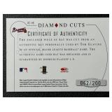 Tom Glavine Game-Used Bat Relic /200 2005 Donruss Diamond Cuts #DC-48 Numbered 062/200 Baseball Card
