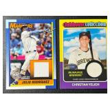 Julio Rodriguez and Christian Yelich 2 Card Relic Lot