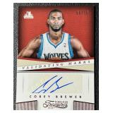 Corey Brewer Auto /99 2013-14 Timeless Treasures Validating Marks #19 Numbered 66/99 Minnesota Timberwolves Basketball Card