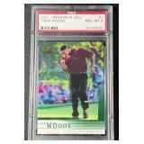 Tiger Woods PSA 8 NM-MT RC 2001 Upper Deck Golf #1 Rookie Card