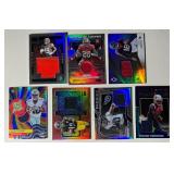 7 Card Lot Relic and Numbered  Rookie WR and RB Football Cards