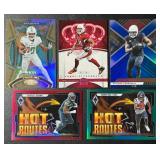 5 Wide Receiver Star Numbered Card Lot - Hill /275, Fitzgerald /249, Hopkins /199 Cooks /25, Metcalf /199 Football Cards