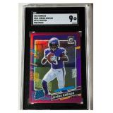 Jordan Addison SGC 9 Mint PinK Prizm 2023 Donruss Optic Preview #368 Rookie Minnesota Vikings Football Card