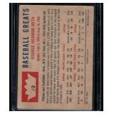 Babe Ruth 1960 Fleer #3 Baseball Greats Vintage Card