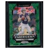 JJ McCarthy RC Green Cracked Ice Emergent Insert 2024 Prize #19 Rookie Minnesota Vikings Football Card