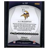 JJ McCarthy RC 2024 Totally Certified #127 Rookie Minnesota Vikings Football Card