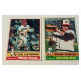 Brooks Robinson / Carl Yastrzemski 1976 Topps #95 and #230 Vintage Baseball Cards