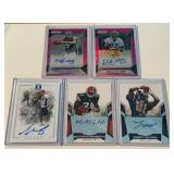 5 Card Football Auto Lot including RCs, /25, /480, /680