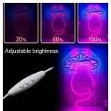 Brand New Neon Cat Sign with Mushroom Hat - Dimmable Wall Decor