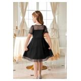 Brand New Arshiner Girls Puff Sleeve Tutu Dress Size 5 in Black