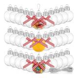 36 Pcs Brand New Slinier Clear Christmas Ornament Balls with Bow Tie