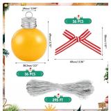 36 Pcs Brand New Slinier Clear Christmas Ornament Balls with Bow Tie