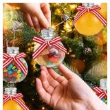 36 Pcs Brand New Slinier Clear Christmas Ornament Balls with Bow Tie