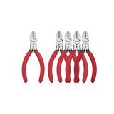 5 Brand New Diagonal Wire Cutters with Red Anti-Slip Grip