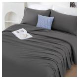Brand New Redasw Queen Size 1800 Thread Count Grey Bed Sheet Set