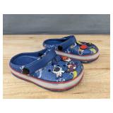 Brand New Kids Blue Astronaut Themed Clogs with Non-Functioning Light Size 12