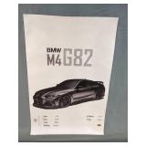 Brand New BMW M4 G82 Canvas Poster 12 x 18"