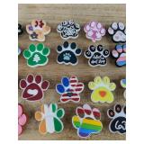 19 Brand New Dog Paw Croc Charms