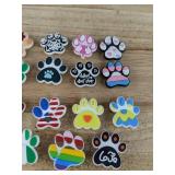 19 Brand New Dog Paw Croc Charms