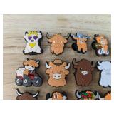 27 Brand New Highland Cow Croc Charms