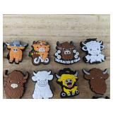 27 Brand New Highland Cow Croc Charms