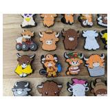 27 Brand New Highland Cow Croc Charms