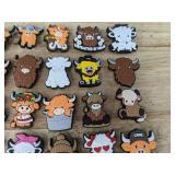 27 Brand New Highland Cow Croc Charms