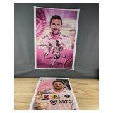 2 Brand New Lionel Messi Inter Miami Canvas Posters - 12 x 18" & 17.5 x 25"