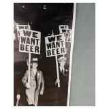 Brand New "We Want Beer" Historical Protest Canvas Poster, 16" x 24"