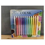 12 Pack of Brand New COLNK SASPOO Colored Ballpoint Pens, Medium 1.0mm