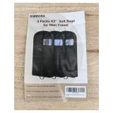3 Brand New Kimbora 43" Black Suit Bags for Travel