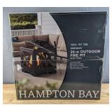 Brand New Hampton Bay Westbury 26 in. W x 37.8 in. H Outdoor Square Wood Burning Black Fire Pit $349 Retail
