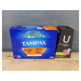 40 Brand New Tampax Tampons and 50 U by Kotex Thong Liners