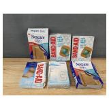 6 Boxes of Brand New 3M Bandages: Nexcare Duo Gauze Pads & Band-Aid Strips