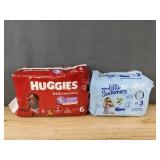 16 Brand New Huggies Little Movers Diapers Size 6 & 12 Little Swimmers Swim Pants Size 3