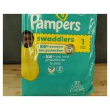 32 Brand New Pampers Swaddlers Size 1 Diapers