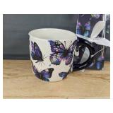 Brand New Butterfly Mug, Black Ink Pen & Lined Notebook Gift Set