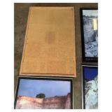 Lot of Large Photo Frames & A Cork Board